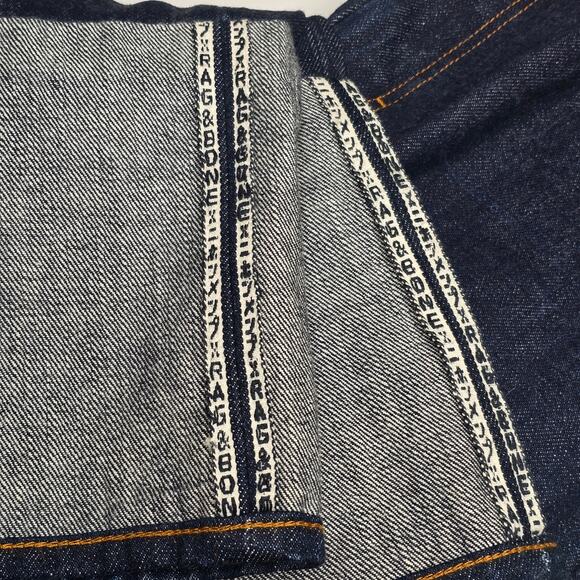 Rag & Bone Dark Wash Cuff‎ Japanese Selvedge Jeans Size 27 - Picture 5 of 14